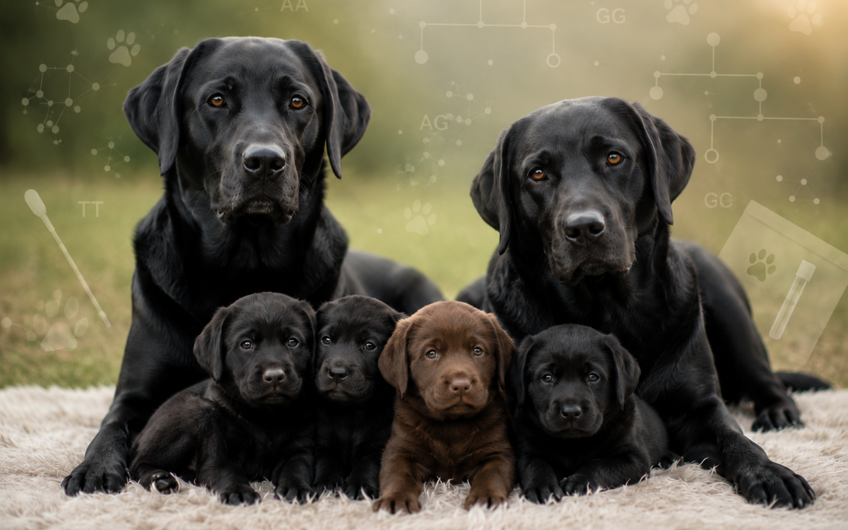 Guía avanzada de la genética del color canino: Locus A, K, E y B.
